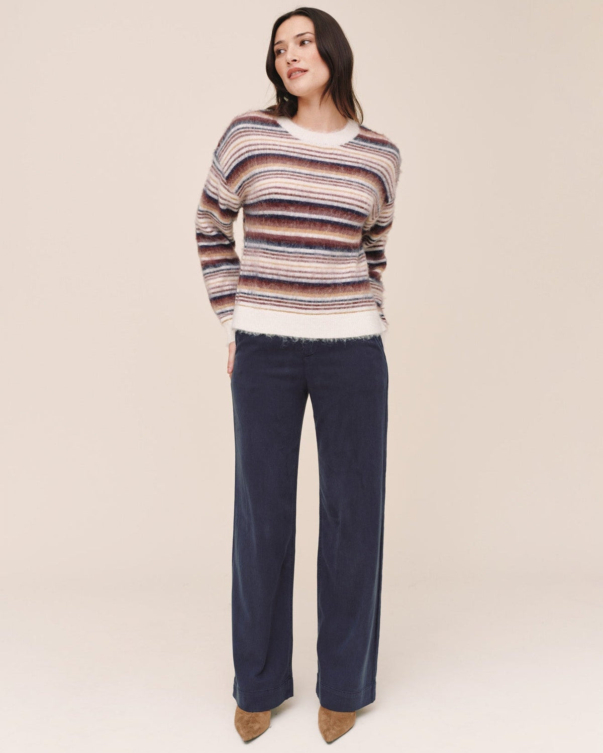 Crew Neck Sweater - Ember Stripe