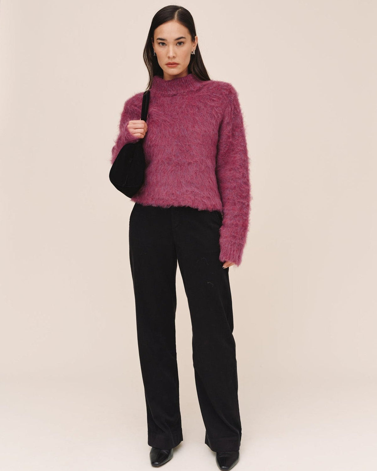 Turtle Neck Sweater - Fuchsia Cloud