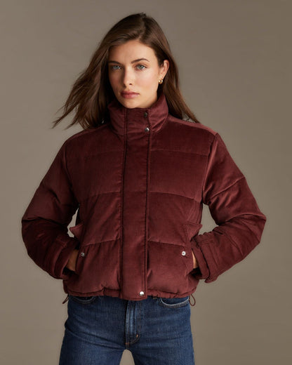 Funnel Neck Puffer Jacket - Mahogany