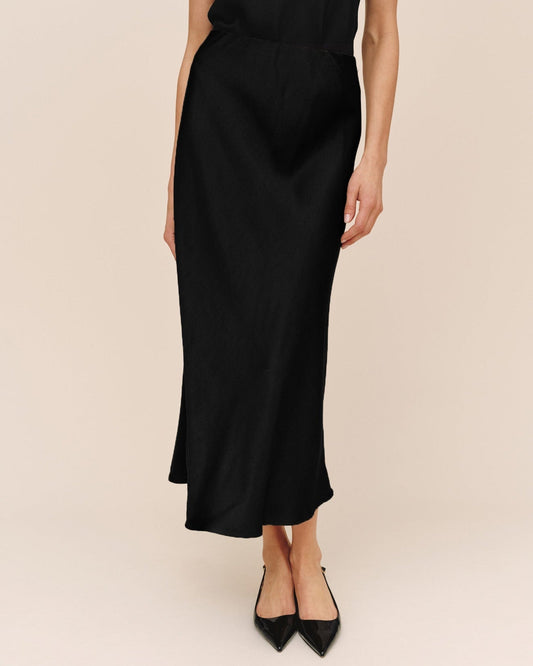 Long Maxi Bias Skirt - Black